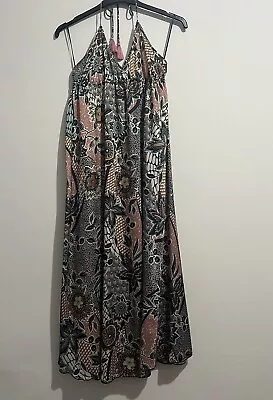 Halterneck Floral Long Summer Maxi Dress - Size 14 - Primark  • £12