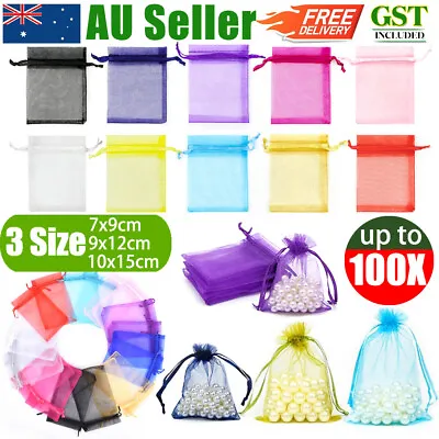 $3.66 • Buy Wedding Gift Organza Bags Party Favour Candy Pouch Jewellery Packaging Sheer Bag