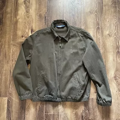 Polo Ralph Lauren Zip Up Harrington Jacket Size Large Green Collared • $39.99