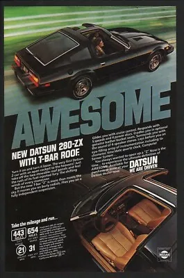 $12.99 • Buy 1980 DATSUN 280-ZX Sports Car - T TOP - Awesome -  VINTAGE AD