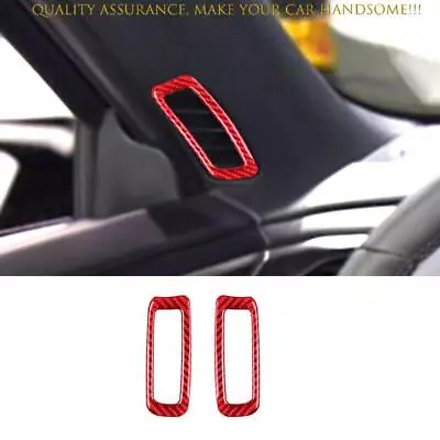 For Mazda CX-9 2016-2023 Red Real Carbon Fiber A Pillar Air Outlet Vent Cover • $21.92