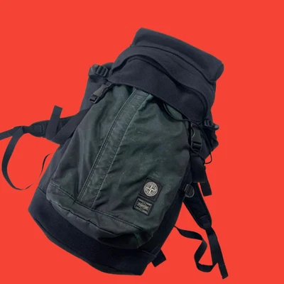 $483.99 • Buy Stone Island Porter Backpack Rucksack Radiale Esploso Black From Japan