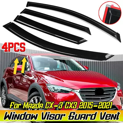 Weather Shields Weathershields Window Visors For Mazda CX-3 CX3 2015-2021 Black • $46.79