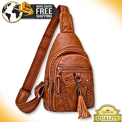 Women Vintage LEATHER Crossbody Shoulder Bag Luxury Female Travel Tote Handbag  • $68.95