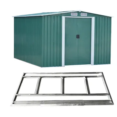 Metal Garden Shed Apex Roof 8 X 10 FT Tool Storage House With FREE Foundation • £309.99