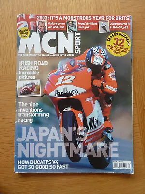 MCN Sporrt Motorcycle Magazine 2003 Irish Road Racing Ducati V4 • £4.45