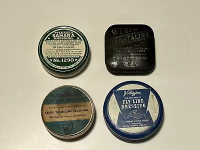 Lot Of 4 VTG Tins-Fly Line Dressing - Weber JC Higgins Pflueger • $15.99