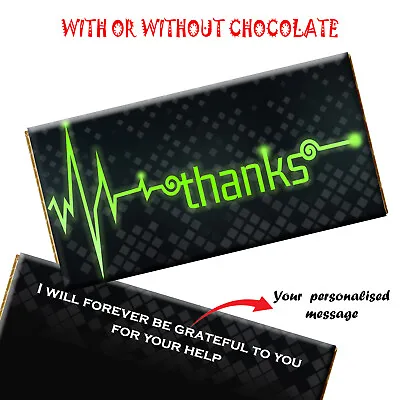 £1.89 • Buy Personalise Thank You Chocolate Novelty Gift Wrapper Teacher Friend Lover Doctor