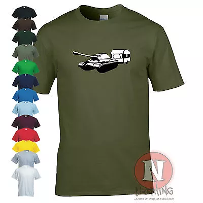 TANK And CARAVAN Banksy Urban Graffiti Military Caravaning Funny Movie T-shirt • £11.99