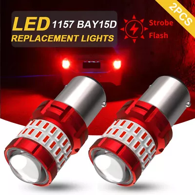 BA15D 1157 LED Strobe Flash Red Brake Tail Stop Light Parking Bulb Fits Hyundai • $15.19