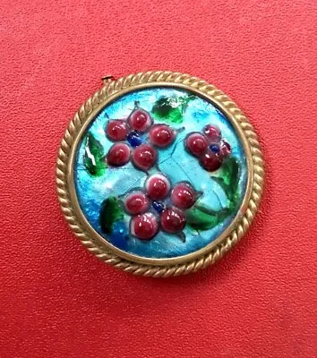 Antique Signed Limoges Hand Made Art Glass Enamel Pin/brooch  • £45.61