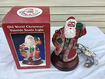 1997 EM Merck Old World Christmas Yuletide Santa Light W Box • $119.95