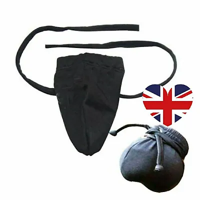 Mens Penis & Ball Pouch Bag Testicles Posing Testicle Scrotum Tie Tan Lift Bulge • £6.49