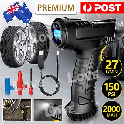 Automatic Cordless Car Tyre Inflator Handheld LCD Digital Air Compressor Pump • $25.45