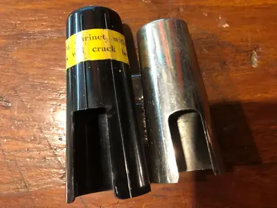 2 Clarinet Mouthpiece Covers Cap  1 Metal 1 Plastic   #184 • $6.99