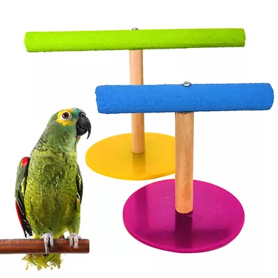 Wooden Pets Bird Parrot Cage Training Stand Perch Play Gym Budgie Parakeet Toy  • $13.90