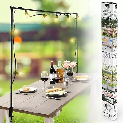 Black Metal Over Table Tabletop Rod Hanging Lever Stand Display Pole Decoration • £21.99