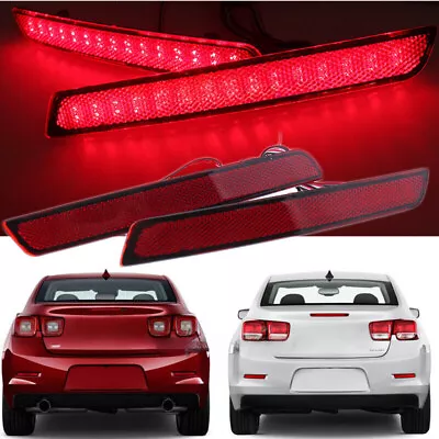 GLOFE For Chevy Malibu 2012-2015 Red Lens LED Rear Bumper Brake Reflector Light • $26.16