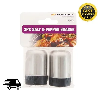 2PC Salt & Pepper Shaker | Dinning & Dinner Table | Stainless Steel | Prima ... • £3.99