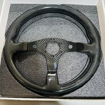 Hiwowsport 350mm Real Carbon Fiber Steering Wheel Universal JDM 13.8in Frame AU • $139.99