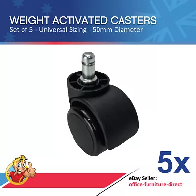 $35 • Buy Friction Casters Weight Activated Round Wheels Office Chair Caster X5 Wheel NEW