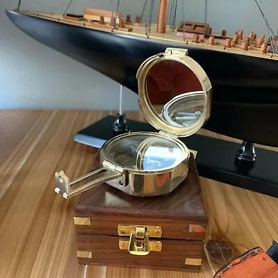 Brass Brunton Pocket Compass Nautical Gift • $65.99