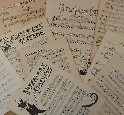 £16 • Buy Vintage NURSERY-LULLABY-CHILDREN SONG Music Paper Maybe For Art Craft Decoupage 