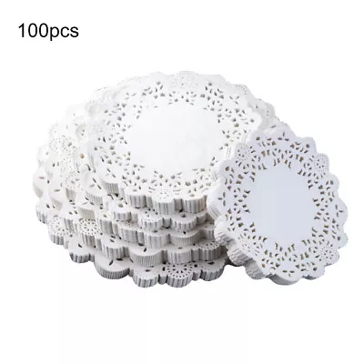 100PCS Round Paper Lace Doilies Cake Placemat Party Wedding Baking Decoration  • $14.42
