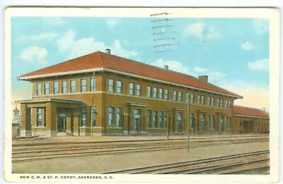 Aberdeen SD The New C.M. & St. P. Depot 1920 • $3.75