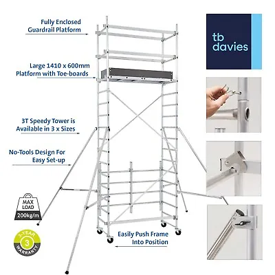 TB Davies Speedy 4 + 3T Frame Access Scaffold Tower Trade Scaffold Access Tower • £1469.04