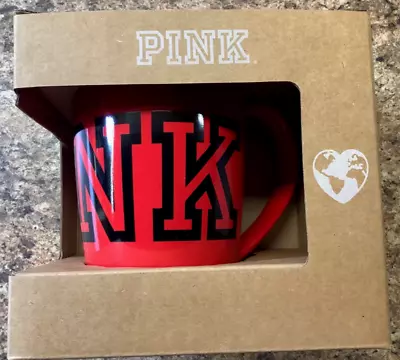 Victoria’s Secret Pink Logo Ceramic Mug Red Black NIB • $31.99