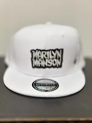 Marilyn Manson Hat Whit And Black Log On White SnapBack - Flaw Pictured!!! • $12