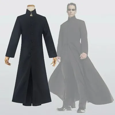 Movie The Matrix Cosplay Costume Neo Uniform Keanu Reeves Trench Coat • $22.75