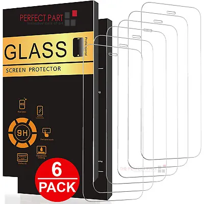 6 PACK For IPhone 13 12 11 Pro Max XR XS 8 Plus Tempered GLASS Screen Protector • $5.89