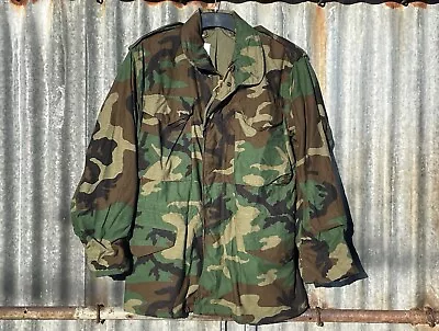 £38.95 • Buy GENUINE 1980's VINTAGE US ARMY ISSUE M65 WOODLAND CAMO FIELD JACKET XS REG