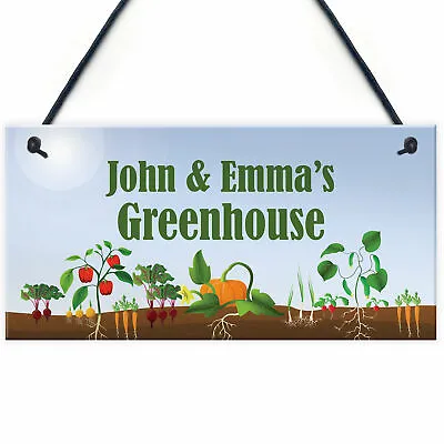 £4.99 • Buy PERSONALISED Novelty Greenhouse Sign Garden Signs Allotment Shed Sign