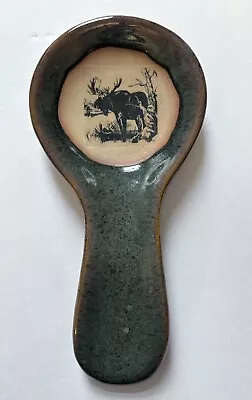 Moose Spoon Rest By Always Azul Pottery Colorado USA 9.5  Multi Color Glaze • $20