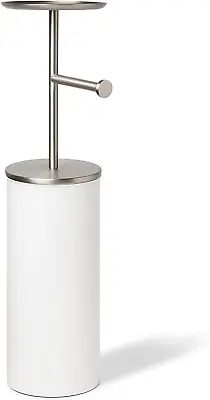 $95.16 • Buy Umbra Portaloo Toilet Paper Stand And Reserve, White/Nickel