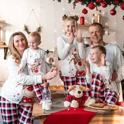  Family Matching Pajamas Christmas Pjs Holiday Nightwear Sleepwear Sets UK • £6.99