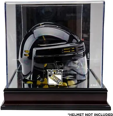 New York Rangers Mahogany Logo Mini Helmet Display Case • $53.99