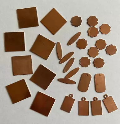30 Pieces Metal Stamping Blanks Genuine Copper Pendants Shapes Art Jewelry • $27.99