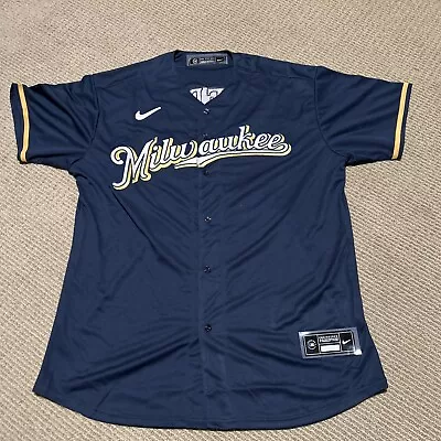 Nike Brett Anderson Milwaukee Brewers Blue/Gold Jersey - See Comments For Size • $30