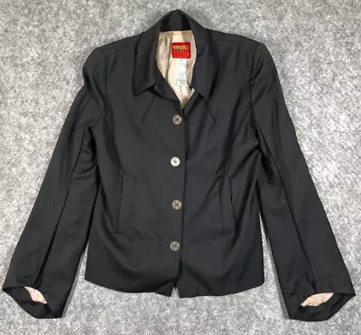 Vtg 80s Kenzo Jungle Jacket Womens FR 38 Black Asian Buttons Wool Blazer France • $64.99