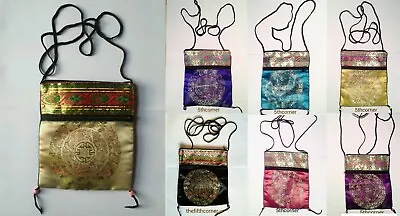 £4.99 • Buy Handmade Silk Mandala Passport Bag Coin Retro Crossbody Purse Festival Travel