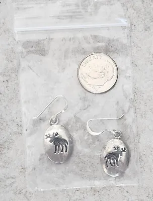 Sterling Silver Moose Earrings Stamped 925 • $10