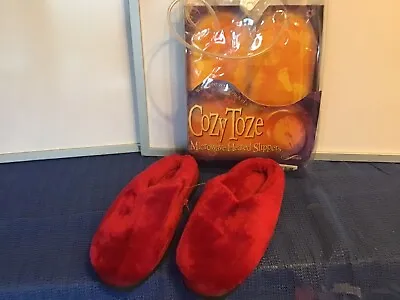 Cozy Tone Microwave Slippers Size 7 Ladies Red Velvit Boxed • £10