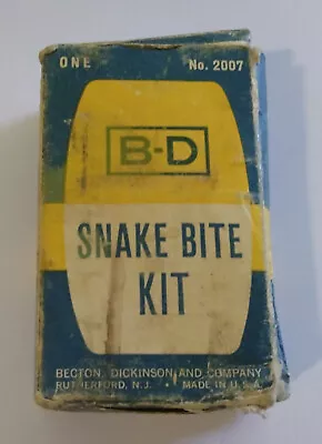 VINTAGE B-D Snake Bite Kit Survival FIRST AID Pocket Size Becton-Dickinson U.S.A • $10.95