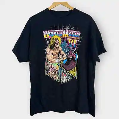 WRESTLE MANIA VI Ultimate Warrior Macho Man Randy Savage Graphic Tee Men's XL  • $20