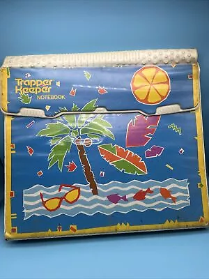 Mead Vintage Trapper Keeper Blue Sky Beach Palm Trees 2 Folder 90s Bahama Mama • $14.08