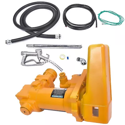 12V 20GPM Yellow Fuel Transfer Pump & Nozzle Kit For Gas Diesel Kerosene • $192.50